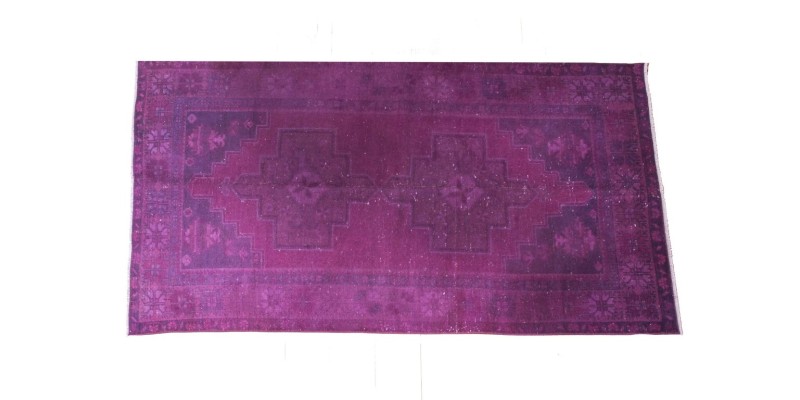 4X8 Feet . Turkish Hand KNotted Anatolian Pattern Rug , Kitchen Rug , Purple Color Rug , No Repeair Perfect Condition Rug 