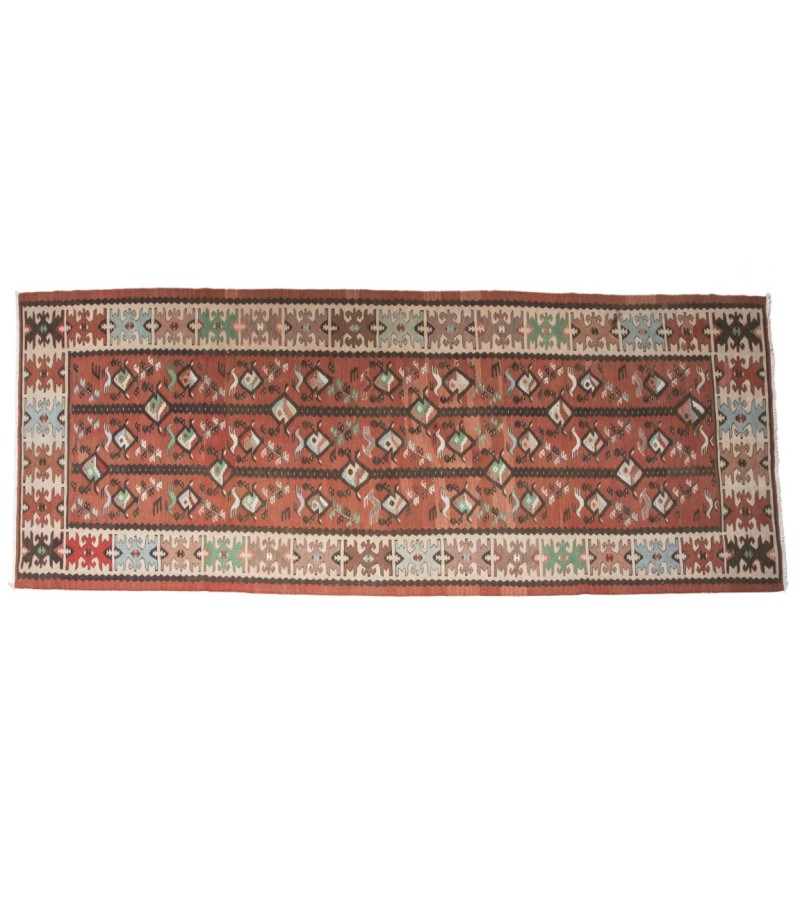 3 X 9 Feet . Turkish Hand Knotted Wool Runner Rug , Anatolian  Hand PAttern Antique Rug , No Repeair PErfect Condition , Anatolian Rug