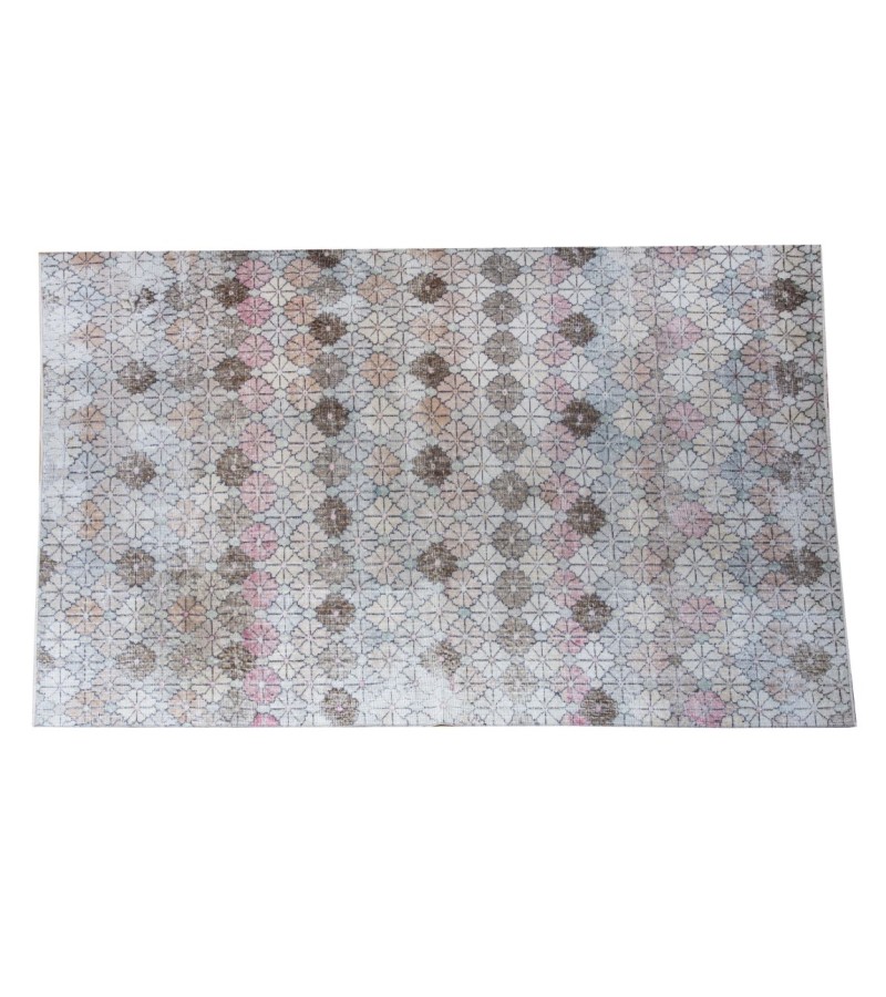 5X9 Feet . All over Flower Pattern , Rainbow Colors Rug , Turkish Hand Knotted Antique  Rug , No Repeair PErfect Condition , Anatolian Rug