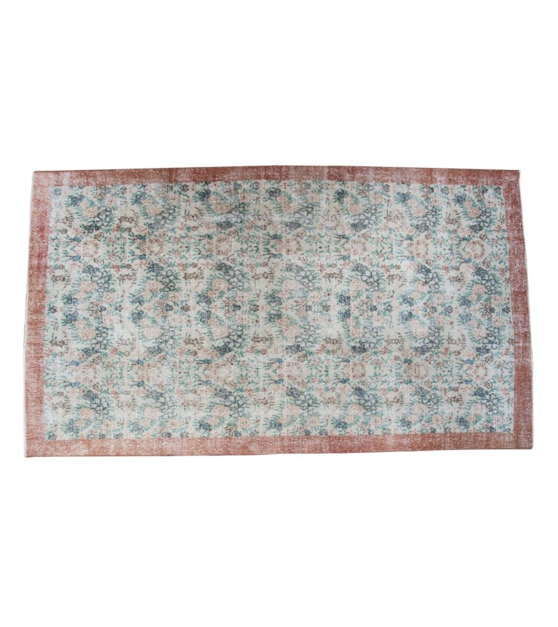 6 X 10 Feet .  Turkish Hand Knotted Antique Rug , Pastel Color Rug , No Repeair Perfect Condition Rug ,  Mid-Country  Oushak Overdyed Rug