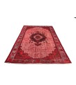 6X8 Feet .  Red Color Carving Pattern Rug , Turkish hand KNotted Rug , Muted Color Vintage Rug , PErfect Condition