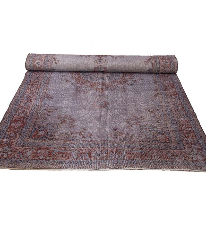 5X8 Feet . Gray Color Vintage Rug , Muted Color Rug ,  Turkish Area Rug , Hand KNotted Overdyed Carpet , No Repeair Perfect Condition
