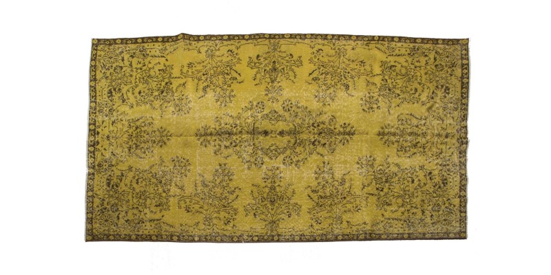 6X9 Feet  . Green Color Vintage Rug , All over Flowers Pattern Rug , Turkish Hand Knotted Rug , No Repeair PErfect condition , Antique Rug