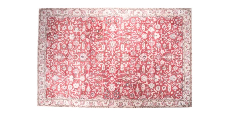 7X10 Feet . All over Flowers  PAttern Rug ,  Muted Red Color Rug , Antique Faded Rug , No Repeair Perfect Condition