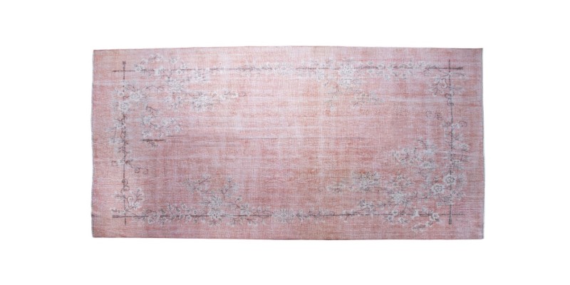 6X10 Feet . Pink Color Antique Rug , Turkish Hand Knotted Rug , Mid-Country Living Room Rug , Tile PAttern Rug , No Repeair Perfect Condition Rug