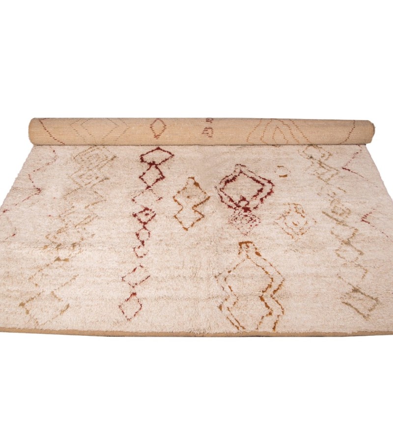 6.5 X 10 Feet . Turkish Moroccon Tulu , Bohemian Style Turkish Rug , Hand Knotted Shaggy Tulu Rug  , Beige Color Rug