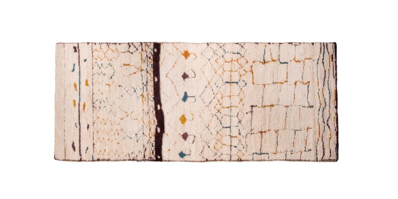 3X12 Feet . Turkish Moroccon Tulu Rug ,  Bohemian Style Rug , Luxury   Rug , Beige Color Runner Rug