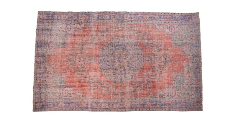 6x10 Feet . Blue  Dance in Tile Brick   Color Rug , Hand Knotted , Turkish Area Rug , Muted Living Room Rug , No Repeair perfect Condition