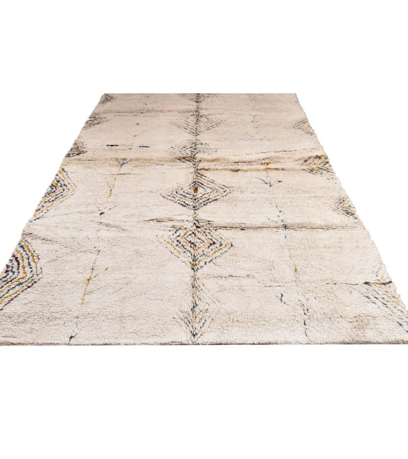 7X10 Feet . Modern Carpet, Turkish Shaggy Tulu rug ,handmade shaggy rug , Beige details Colors high Pile Designer rug