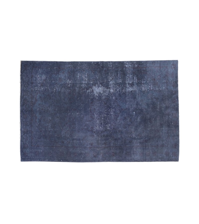 5 X 8 Feet Dark Blue Vintage Rug ,  Turkish Hand Knotted Rug , Luxury Living Room Rug , Antique Mid-Country Rug , No Repeair PErfect Condition