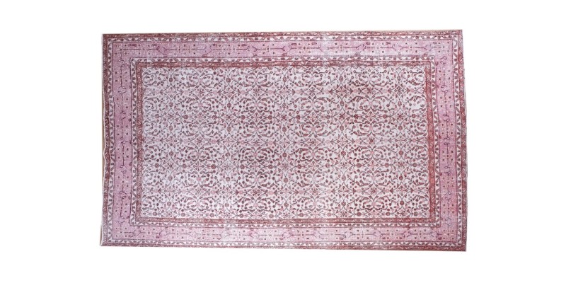 7 X 10 Feet . All over Flower Pattern Rug , Turkish Hand Knotted Living Room Rug , Border Pattern Oushak Rug , No Repeair PErfect Condition