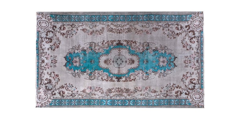 5x8 Feet . Turquoise Blue Color Rug   , Vintage Rug , Turkish Hand KNotted , Antique Luxury  , No Repeair PErfect Condition