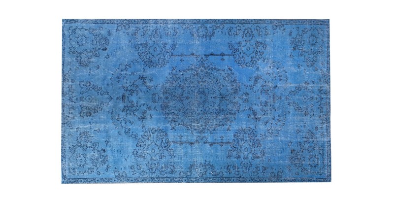 5X8 Feet . Turkish Hand Knotted ,Blue Color Madallion PAttern Rug , Mid-Country Rug , Anatolian Antique Rug , No Repeair Perfect Condition