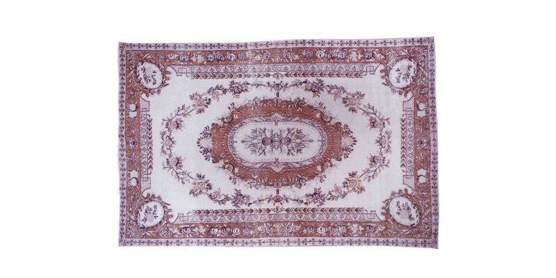 6.5 X 10.2 Ft.. 195x310 cm Brown and Beige Color  , Hand Knotted Antique Rug , Decoration Rug , Turkish Area Rug