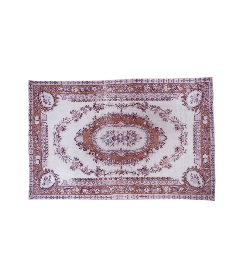6.5 X 10.2 Ft.. 195x310 cm Brown and Beige Color  , Hand Knotted Antique Rug , Decoration Rug , Turkish Area Rug 