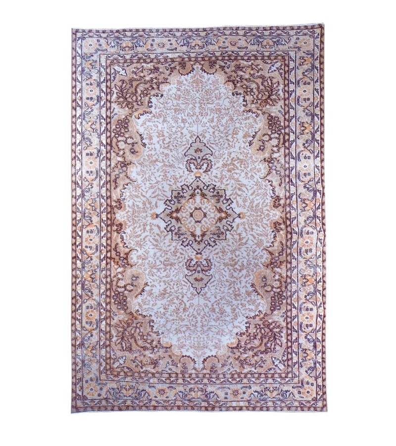 6.2 X 10.4  Feet .   193x324 cm Large Turkish Area Rug , Hand Knotted Luxury Rug , No Repeair Perfect Condition