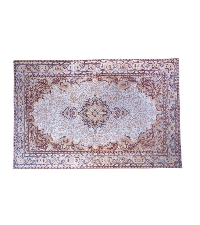 6.2 X 10.4  Feet .   193x324 cm Large Turkish Area Rug , Hand Knotted Luxury Rug , No Repeair Perfect Condition