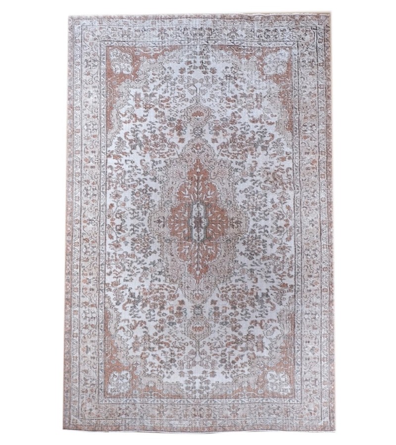 5.7X9 Feet.  170x275 Cm  , Flower Madallion PAttern , Antique Hand Knotted Mid-Country Rug , No Repeair Perfect Condition