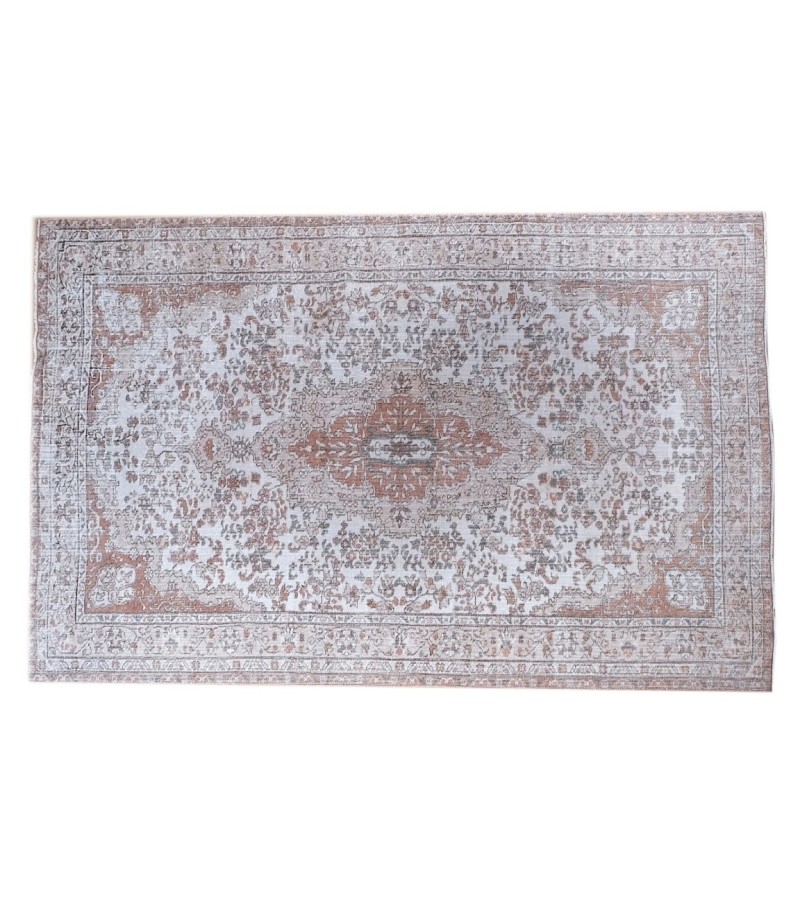 5.7X9 Feet.  170x275 Cm  , Flower Madallion PAttern , Antique Hand Knotted Mid-Country Rug , No Repeair Perfect Condition 