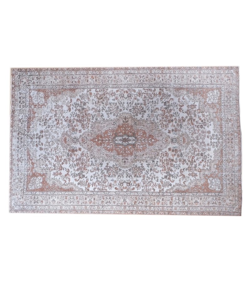 5.7X9 Feet.  170x275 Cm  , Flower Madallion PAttern , Antique Hand Knotted Mid-Country Rug , No Repeair Perfect Condition