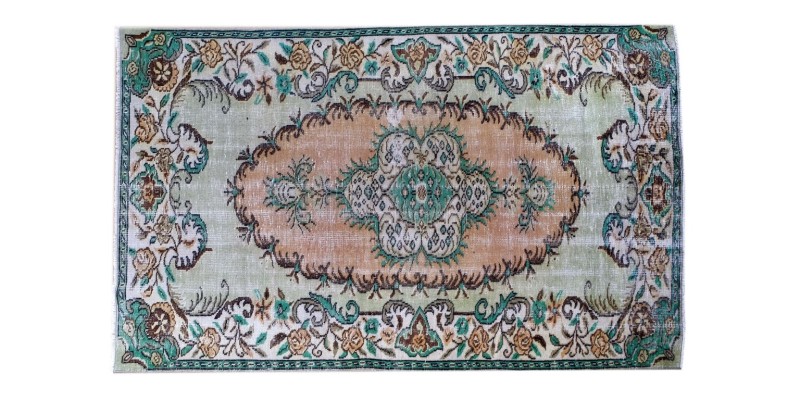 5X8 Feet.  Turkish Hand Knotted Rug , Madallion  Pattern Rug ,  Antique Multi  Color Rug , No Repeair Perfect Condition
