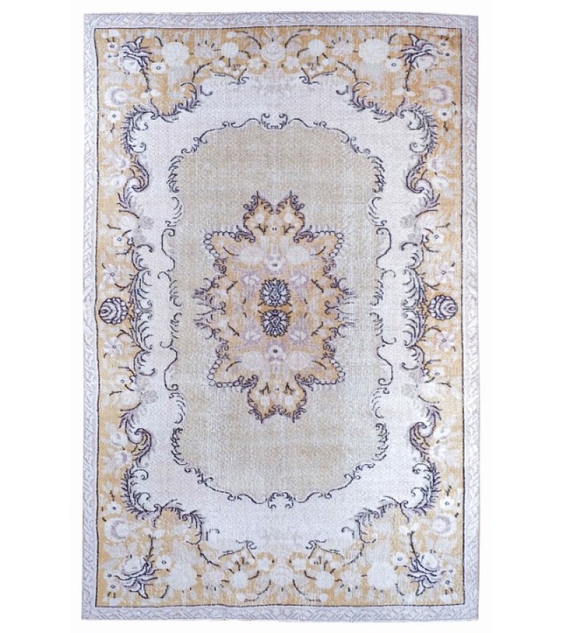 6x10 Feet . Hand Knotted Mid-Country Rug , Antique Area Rug , Muted Color Rug  , No Repeair Perfect Condition 