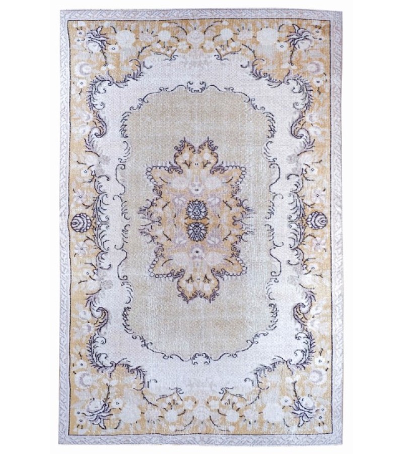 6x10 Feet . Hand Knotted Mid-Country Rug , Antique Area Rug , Muted Color Rug  , No Repeair Perfect Condition