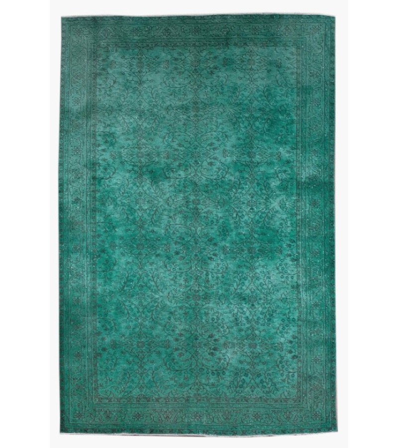 6x9 Feet. Green Color Rug , Turkish Hand Knotted Vintage Rug , Antique Oushak Rug , No Repeair Perfect Condition 