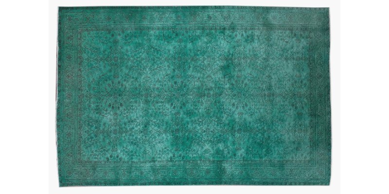 6x9 Feet. Green Color Rug , Turkish Hand Knotted Vintage Rug , Antique Oushak Rug , No Repeair Perfect Condition 