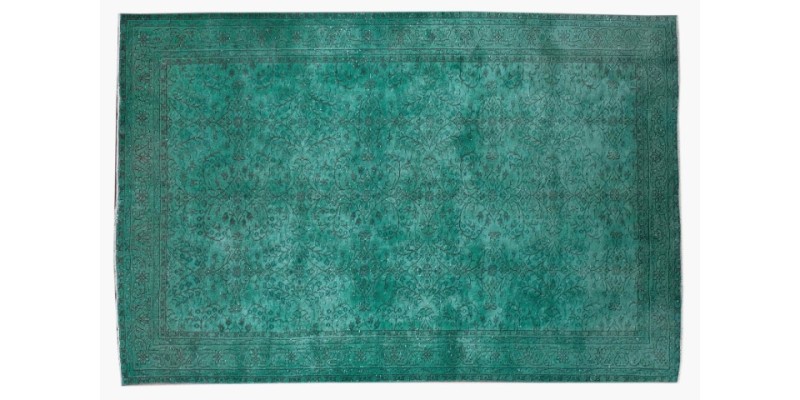 6x9 Feet. Green Color Rug , Turkish Hand Knotted Vintage Rug , Antique Oushak Rug , No Repeair Perfect Condition