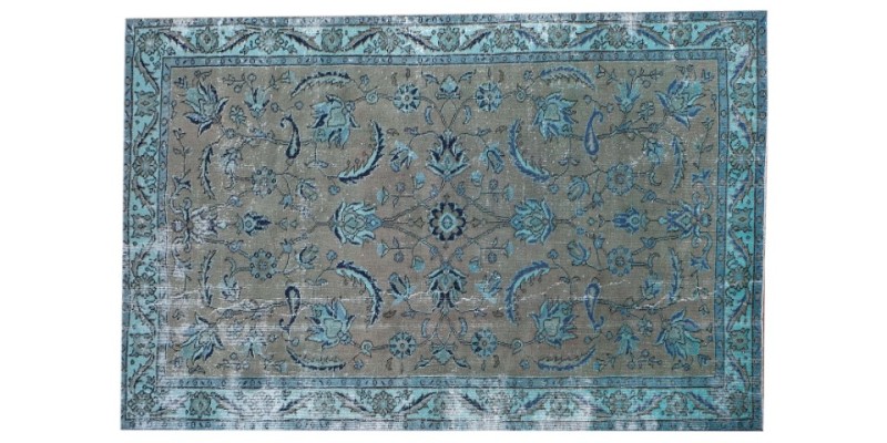 5X8 Feet.  Turkish Hand Knotted Rug , Geometric Pattern Rug ,  Antique Gray  Color Rug , No Repeair Perfect Condition