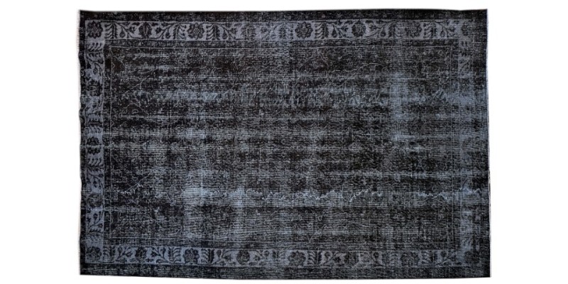5.4 X 8.6 Ft.. 163x257 cm Black Color Rug , Hand Knotted Turkish Area Rug , Antique Faded Rug , No Repeair Perfect Condition