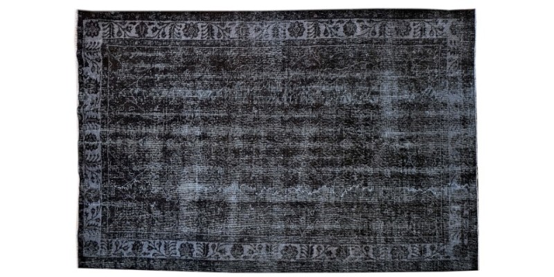 5.4 X 8.6 Ft.. 163x257 cm Black Color Rug , Hand Knotted Turkish Area Rug , Antique Faded Rug , No Repeair Perfect Condition 