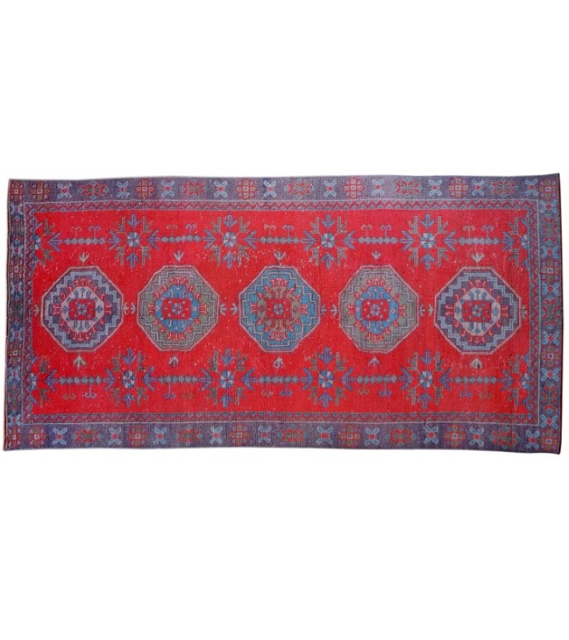 4 X 11.3 Feet. Multi Color  Runner Rug , Kitchen Vintage Rug , Hand Knotted Rug , No Repeair Perfect Condition Rug