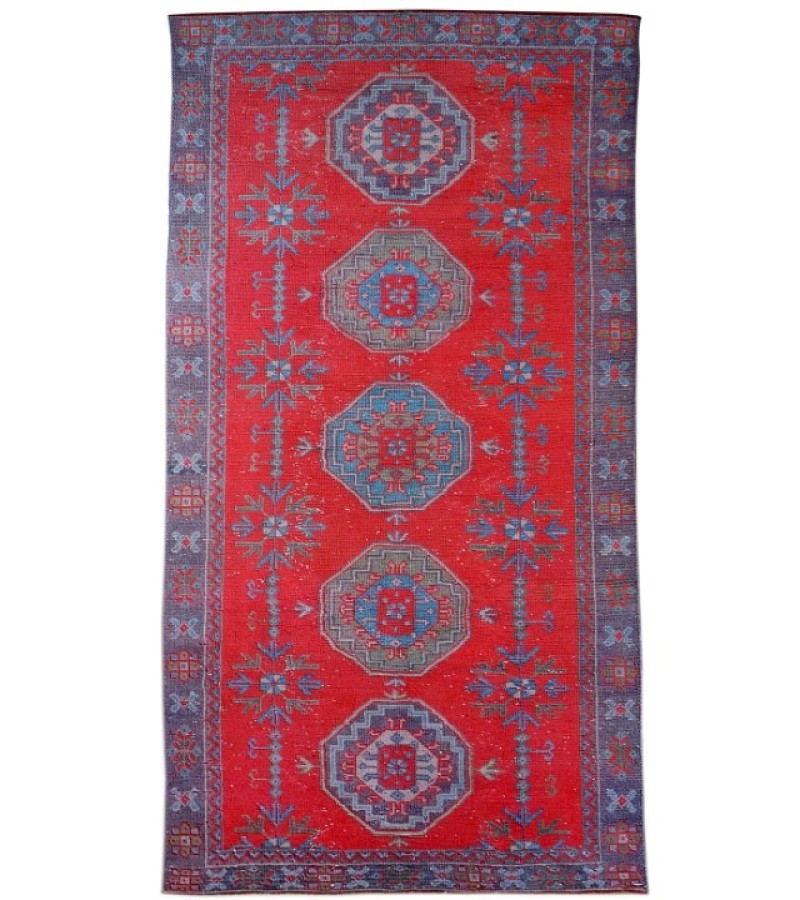 4 X 11.3 Feet. Multi Color  Runner Rug , Kitchen Vintage Rug , Hand Knotted Rug , No Repeair Perfect Condition Rug