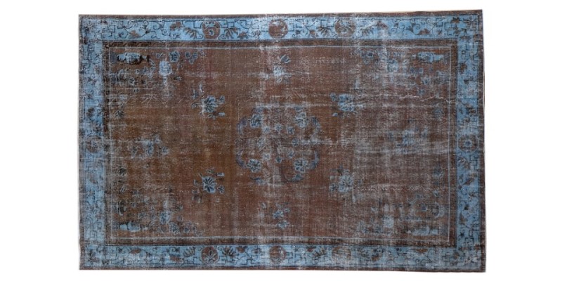 7X10 Feet , Brown and Blue Color Antique Rug , Turkish Area Rug , Muted Vintage Color Rug , No Repeair PErfect Condtion Rug