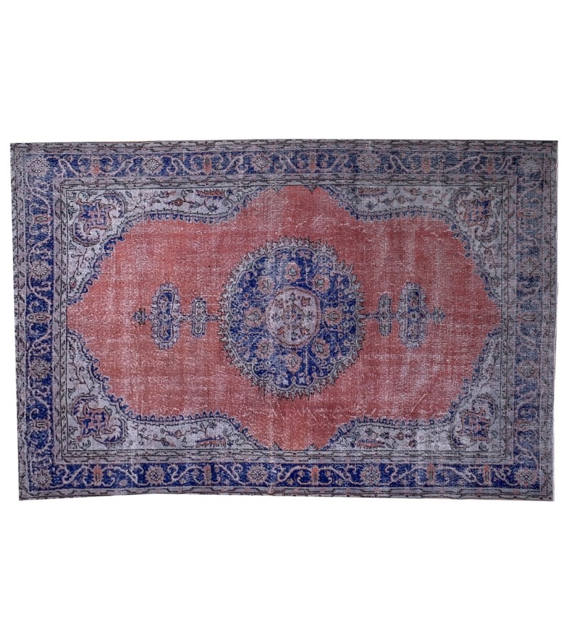 6.11 X 10.9 Ft.. 210x318 cm Pastel Colors Vintage Rug , Hand Knotted Mid-Country Rug , No Repeair Perfect Condition 