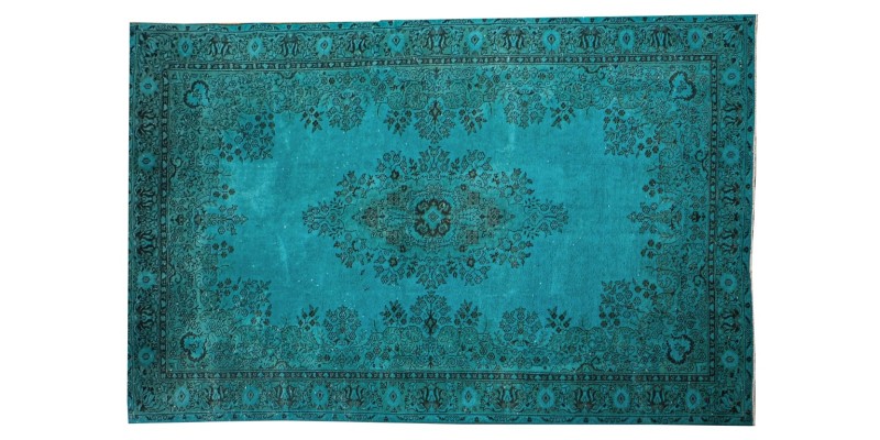 7X10  Feet . All over Floral Madallion Pattern Rug , Blue Color Antique Rug , Turkish Hand Knotted Rug , No Repeair Perfect Condition