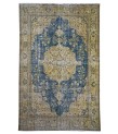 7X10 Feet , Blue Color Antique Rug , Turkish Area Rug , Muted Vintage Color Rug , No Repeair PErfect Condtion Rug