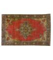 6.3x9.8 Feet , Red Color Vintage Rug , Hand Made Rug, Turkish Area Rug , Madellion PAttern Rug