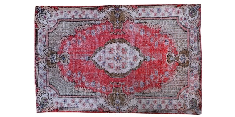 6'4X11''2 Feet , Living Room Rug , Handmade Turkish Rug , 6x11 Floral Madellion Rug , Bedroom Floor Rug , Antique Rug , 193x340 cm