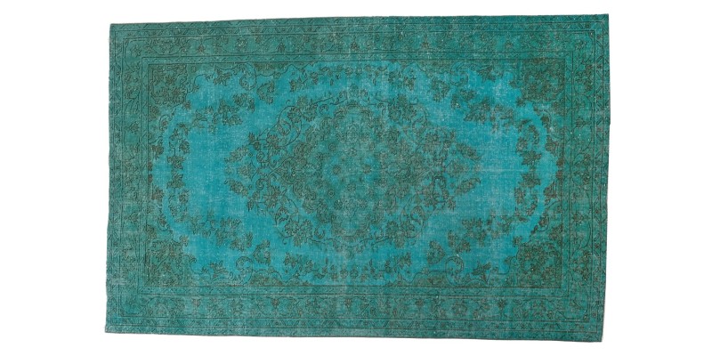 5'6 x 8'' 6 Feet , teal handmade rug , 5x8 kitchen rug , floor madellion rug , turkish vintage rug , 166x257 cm 