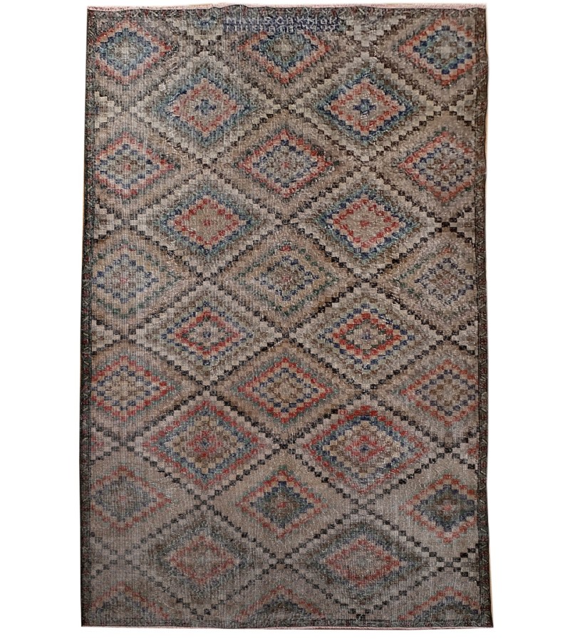 6'4X10''8 Feet , Living Room Rug , Handmade Turkish Rug , 6x11 Geometric  Rug , Bedroom Floor Rug , Antique Rug , 192x325 cm