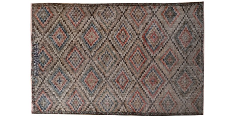 6'4X10''8 Feet , Living Room Rug , Handmade Turkish Rug , 6x11 Geometric  Rug , Bedroom Floor Rug , Antique Rug , 192x325 cm