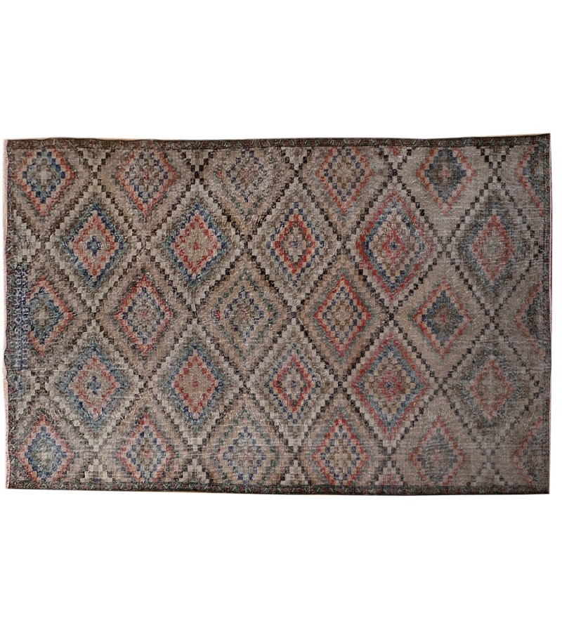 6'4X10''8 Feet , Living Room Rug , Handmade Turkish Rug , 6x11 Geometric  Rug , Bedroom Floor Rug , Antique Rug , 192x325 cm