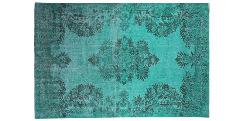 5'5 x 9'5'' Feet , teal handmade rug , 5x9 kitchen rug , floor madellion rug , turkish vintage rug , 165x287 cm 