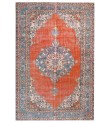 6'8x10'8 turkish area rug , 7x11 handmade wool rug , antique living room rug , red bedroom rug , hand knotted rug , 210x330 cm