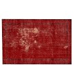 6'7x9'4'' Red wool rug , 7x9 handmade rug , turkish area rug , rug for living room , antique distressed rug , 200x283 cm