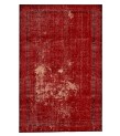 6'7x9'4'' Red wool rug , 7x9 handmade rug , turkish area rug , rug for living room , antique distressed rug , 200x283 cm