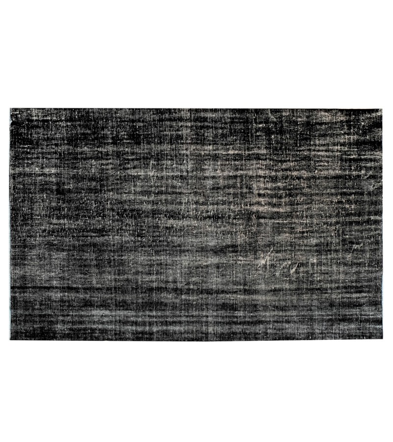 6'2x9'6'' black vintage rug , 6x10 handmade wool rug , distressed antique rug , faded rug , gift for her , turkish area rug , 192x295 cm
